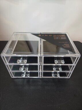 Bino Broadway Clear Acrylic Multi-Use Organizer With 6 Drawers Stackable Storage